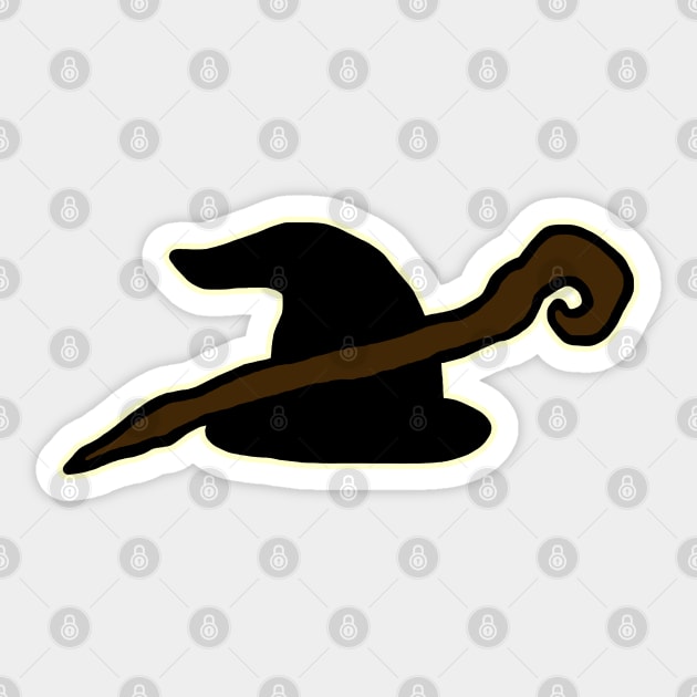 Wizard Hat & Staff Sticker by BlakCircleGirl